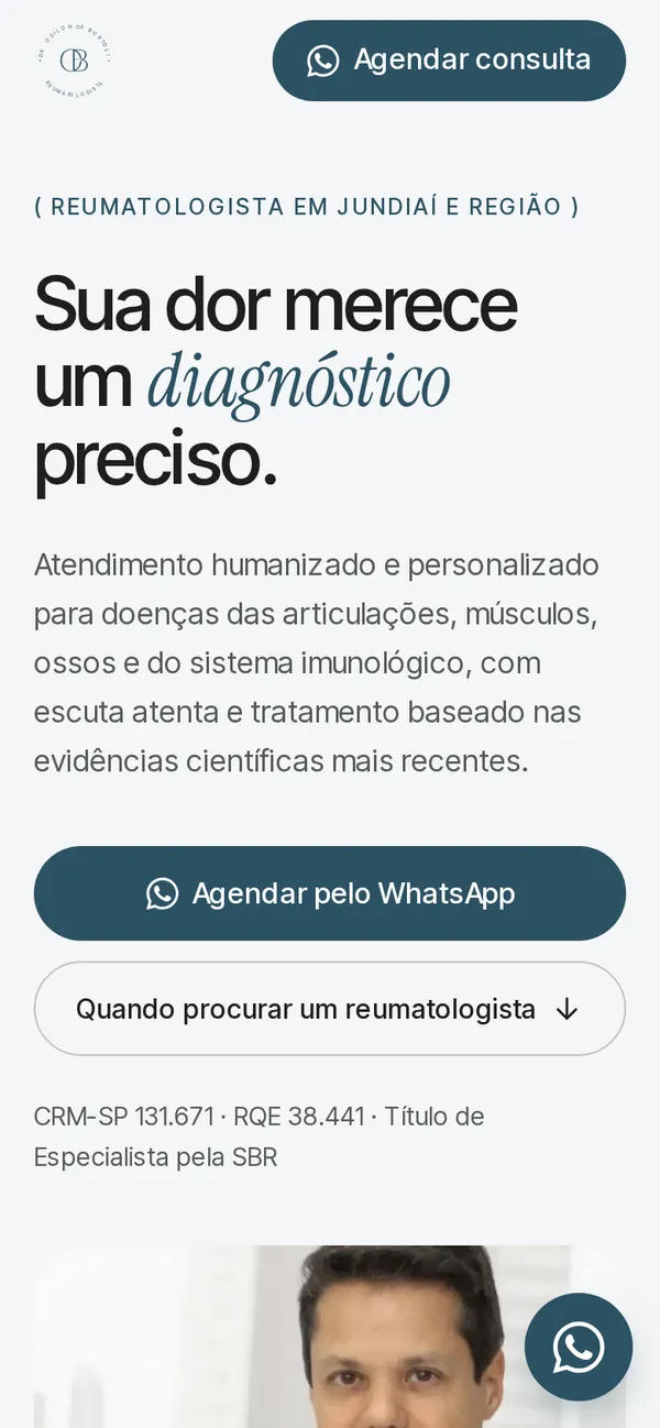 Exemplo de site feito pela Front, aberto no celular